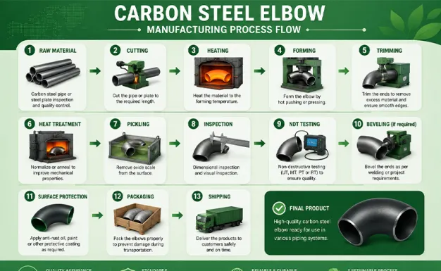 Manufacturing process of carbon steel elbows
