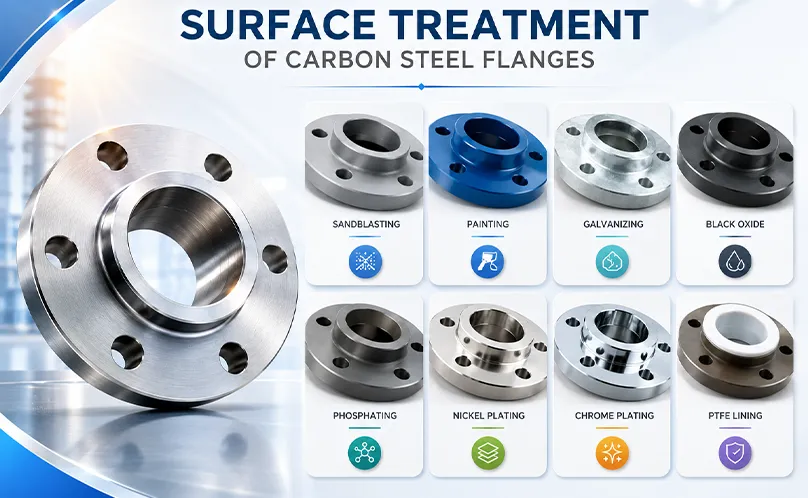 Surface treatment methods for carbon steel flanges