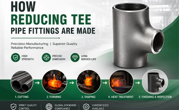How are reducing tee pipe fittings manufactured?