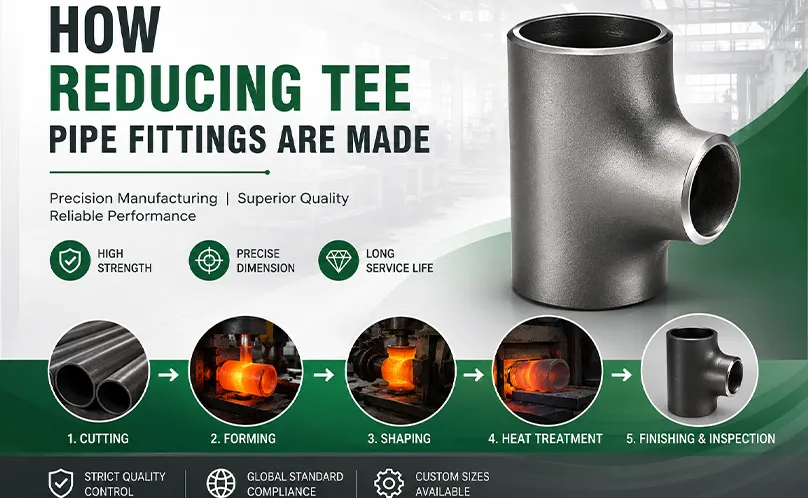 How are reducing tee pipe fittings manufactured?