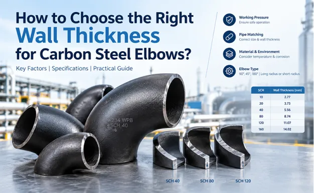 How to select carbon steel elbows with the appropriate wall thickness for industrial piping systems?